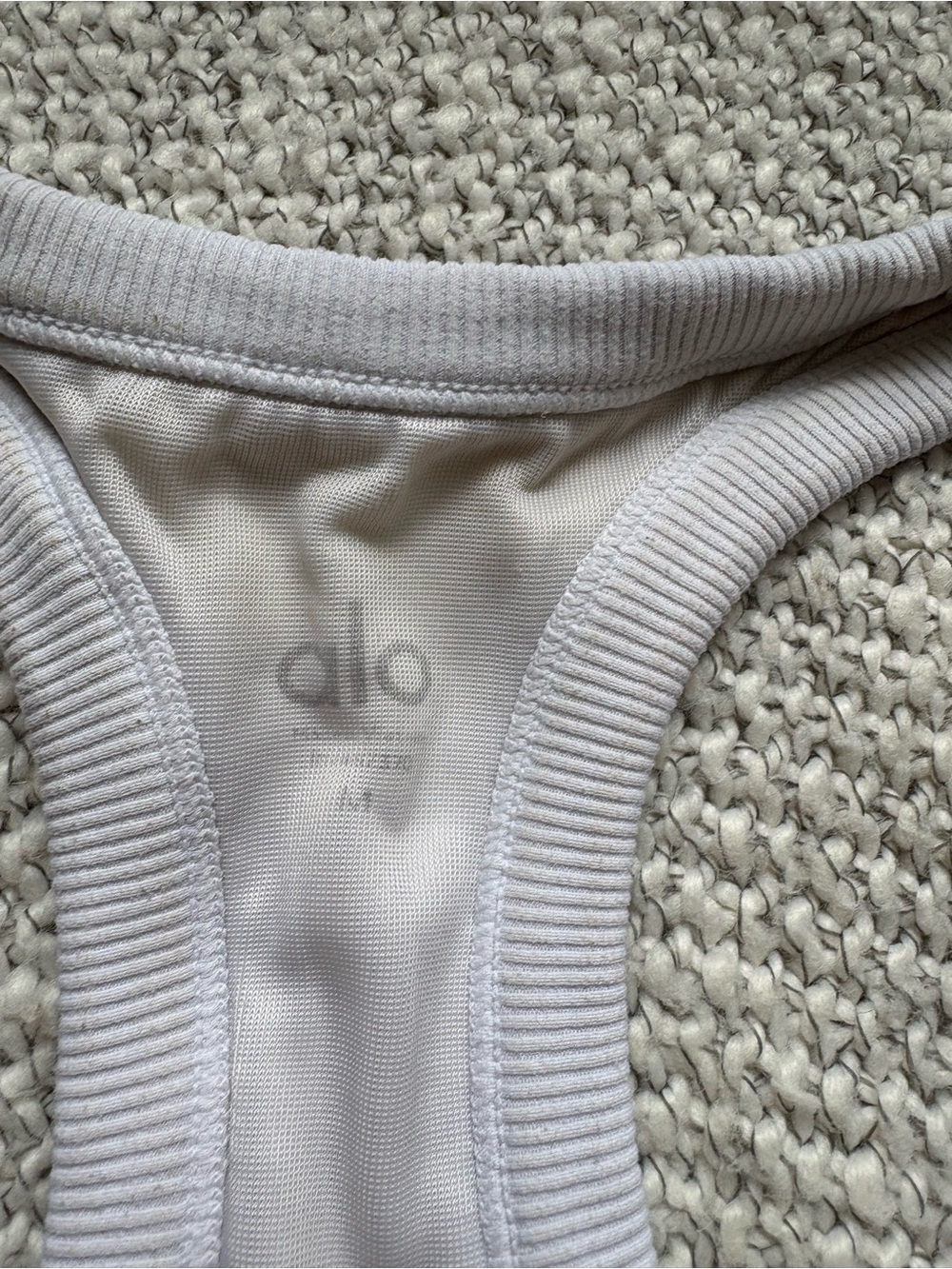 ALO Yoga White Racerback Ribbed Tank - Picture 2 of 3